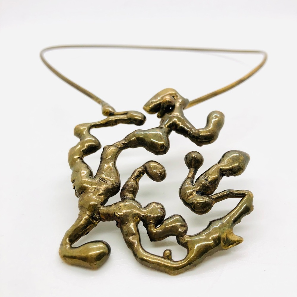 Vintage Brutalist Free form Statement necklace - Picture 10 of 14